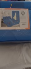 King Sheet Set with Curtains, Deep Pocket, Blue Floral Pattern, Adults