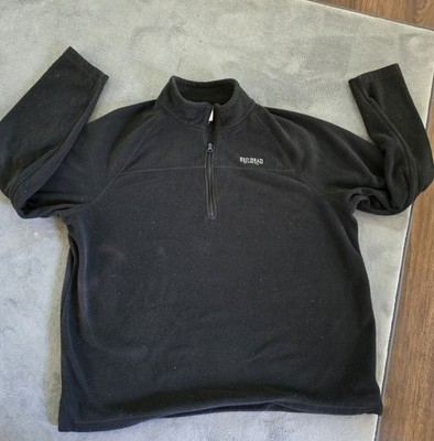 RedHead Men's Black Fleece 1/4 Zip Mock Neck Pullover Sweater XL Long Sleeve