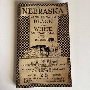 1921 Rand McNally Nebraska B/W Mileage & Hotel Directory/ Rail Mileage +Railroad