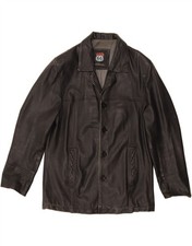 ROUTE 66 Herren Lederjacke UK 40 Large Schwarz Leather BY08