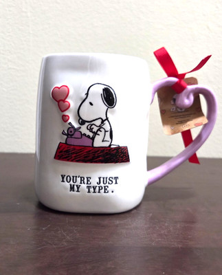 Rae Dunn Snoopy Mug ''You're Just My Type'' White Valentine's Day Love New