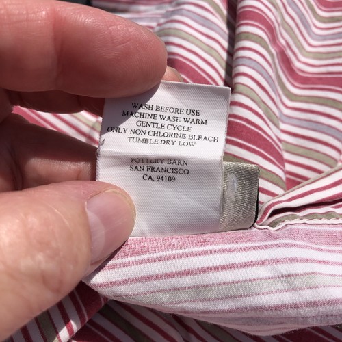 Pottery Barn Sage Green Floral 2 Euro Pillow Shams Pink Flowers Cotton - Picture 9 of 11