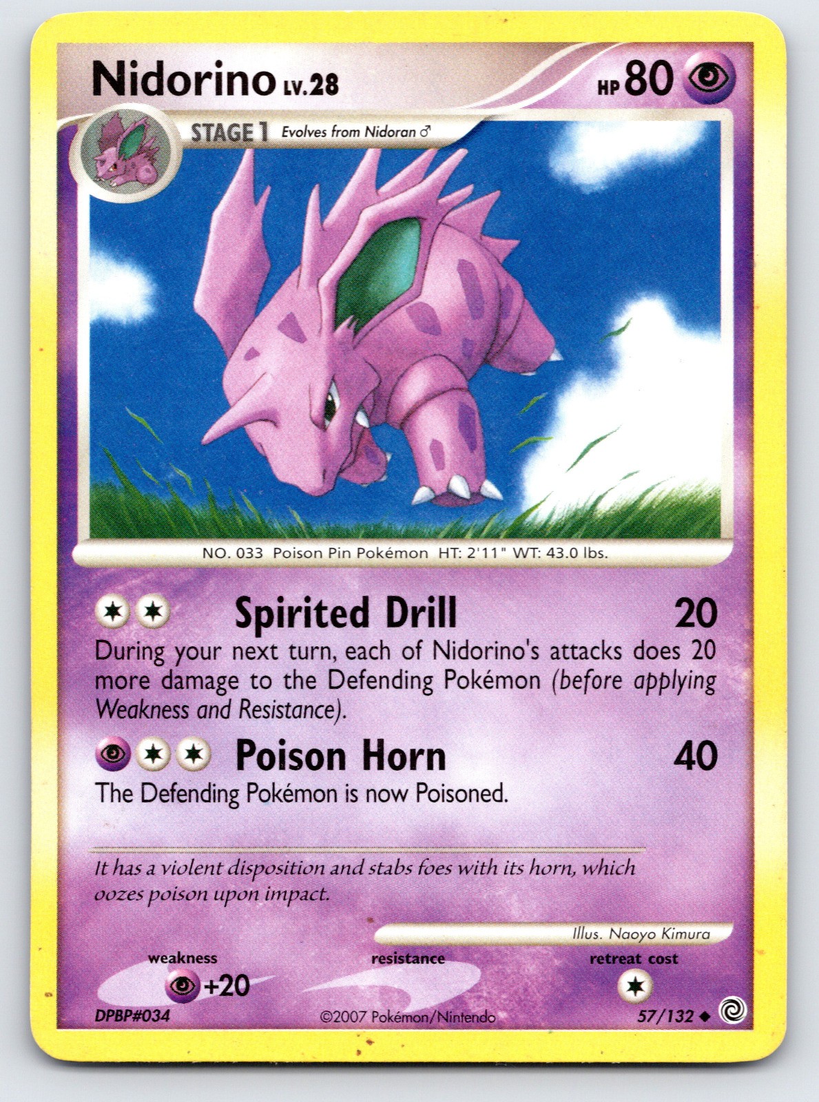 Nidorino - Secret Wonders 57/132 - MP Condition