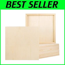 8 Pack 12x12 Inch Wood Panels for Painting, Pouring
