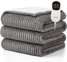 Heated Blanket Electric Throw - 50"X60" Heating Blanket Throw 1/2/4/6/8 Hours Au