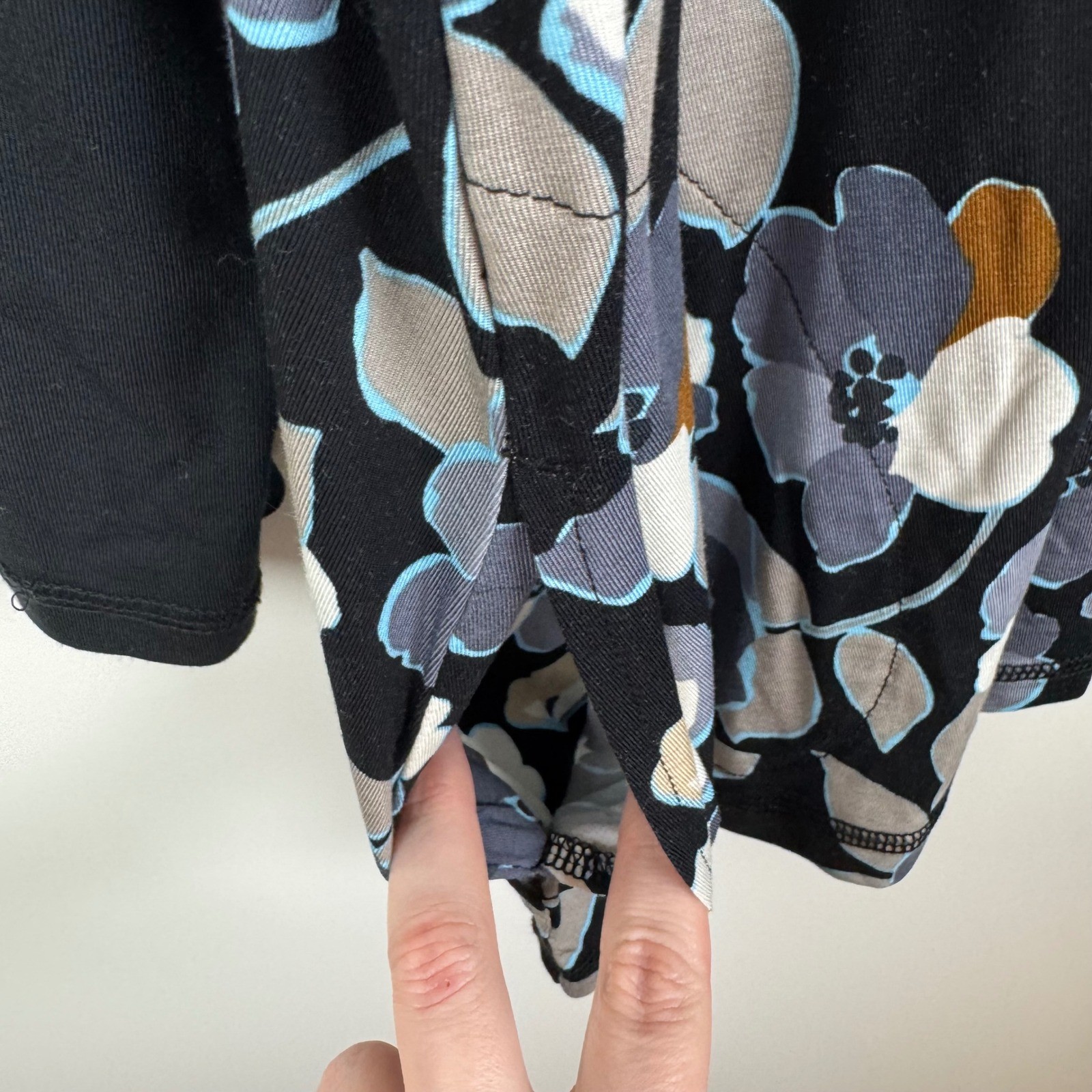 LOGO Lori Goldstein Floral Swing Tunic Top Size XL Soft Stretch Comfy Fall Artsy