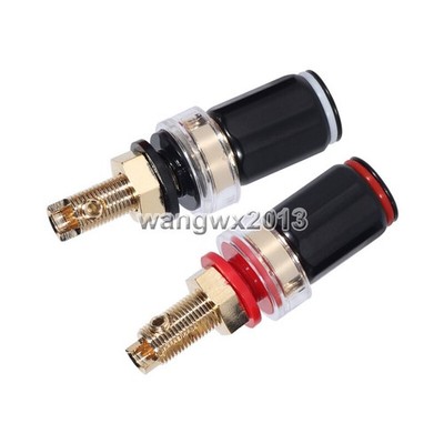 2pcs high-grade speaker terminal post audio cable plugs jacks socket connector #