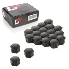 20x Abdeckkappen Radschraubenkappen schwarz 17 mm für AUDI A1 A3 A5 A7 A8