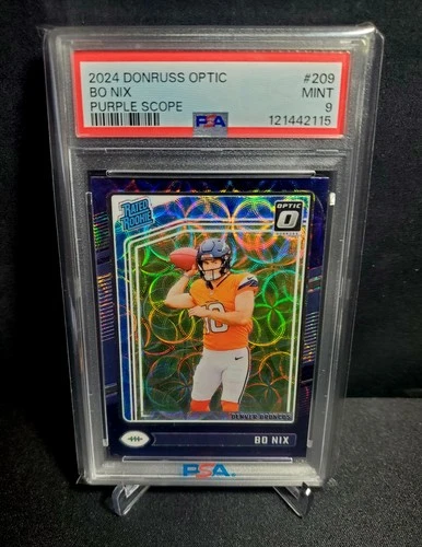 BO NIX  2024 Optic Rated Rookie Purple Scope Prizm (RC)  PSA 9 - Denver Bronco