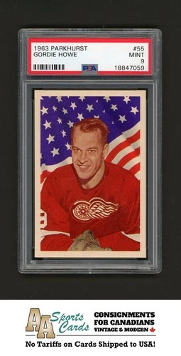 1963-64 PARKHURST HOCKEY #55 GORDIE HOWE PSA 9 (MINT) POP 48! NONE HIGHER!
