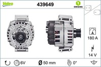 Lichtmaschine Generator Lima Valeo Origins - NEW O.E. Technologie 439649 180A