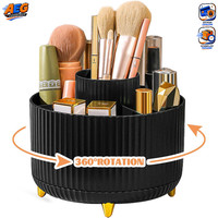 Make-Up Organizer Drehbar Pinselhalter Kosmetik Aufbewahrung 5 FäCher Schwarz