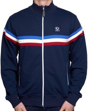Trojan Retro Stripe Track Top Navy