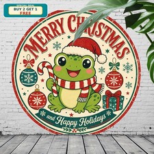christmas_sign_kawaii_frog_santa_hat_candy_cane_ornaments_flat_vintage_v...