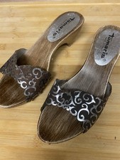 Tamaris Sandalen Clogs mit Absatz Größe 38 Schwarz Braun