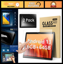 2 Pack 10.1" Tempered Glass Screen Protector for Android Tablets - Ultra-Clear,