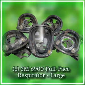 Lot Of 5 3M 6900 Full-Face Respirator Masks- Large No Filters/Valves/Center Adpt