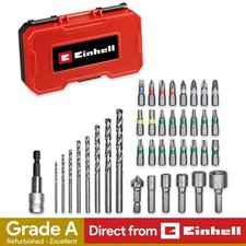 Einhell Drill Bit Set 39 Pieces With Case 1/4 Hexagon Universal Refurb GRADE A