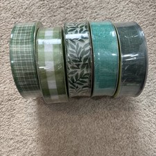 Spring Ribbon Greens Members Mark 1.5  X 50 Yards Lot Of Five