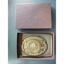 Vintage North Dakota Centennial Belt Buckle 1889-1989 ADM Brass 14374 Rough Cut