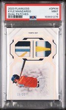 KYLE MANZARDO 2023 Panini Flawless Dual Patch #DP-KM- 4 color- Graded Mint PSA 9