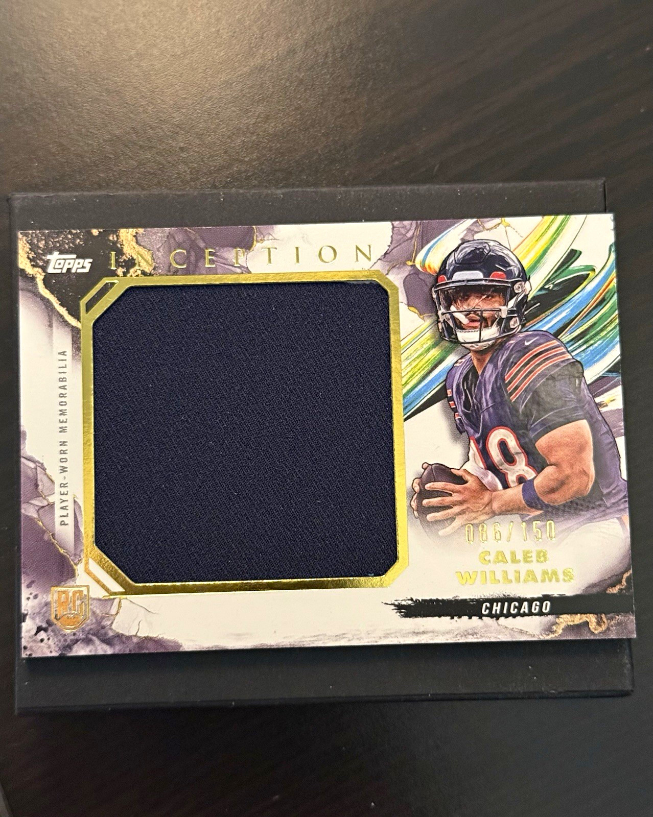 Topps 2024 Inception Rookie Jumbo Relics Caleb Williams RJR-CW 86/150 Bears
