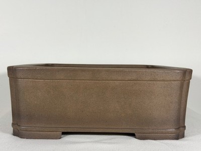 Preowned Japanese Tokoname Unglazed Square Bonsai Pot Sanpo - 11.25  X 4 1/8 