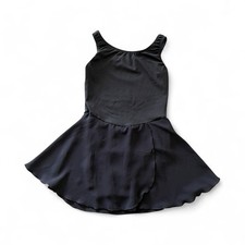 Bloch Girls Ballet Leotard Dress Black 8-10 Tank Skirted Dancewear Tulle Kids
