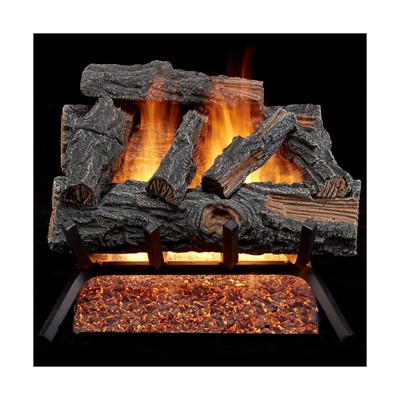 MO18HVL Natural Gas Vented Fireplace Logs Set with Match Light, 45000 BTU, He...