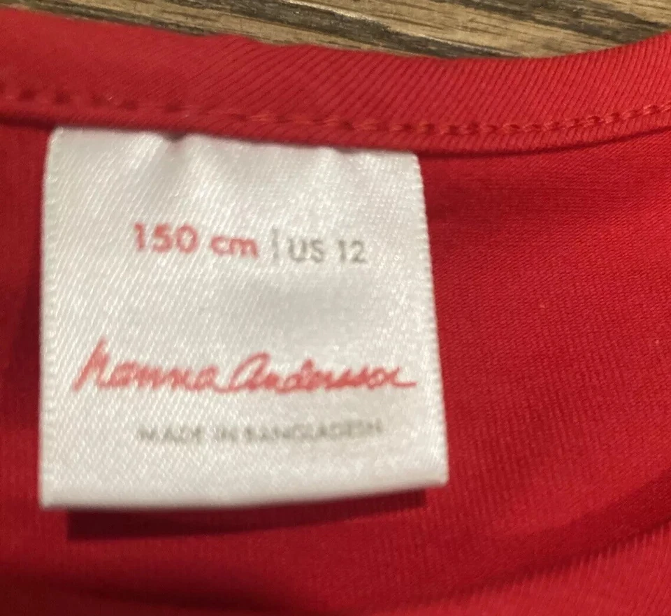 Vestido Hanna Andersson Niña Talla 12/150 Rojo Tul Dorado Brillo Navidad Foto 3 de 4