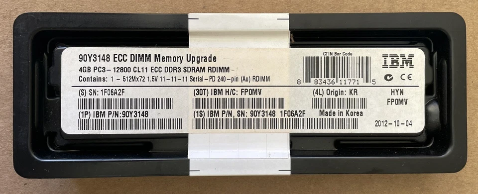 NEW HYNIX / IBM  HMT351V7CFR8C-PB / 90Y3148 PC3-12800R DDR3-1600MHz 4GB ECC REG - Image 2 of 2