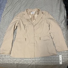 John Meyer Collection Taupe Jacket Buttons Pockets Size 12 Blazer NWT