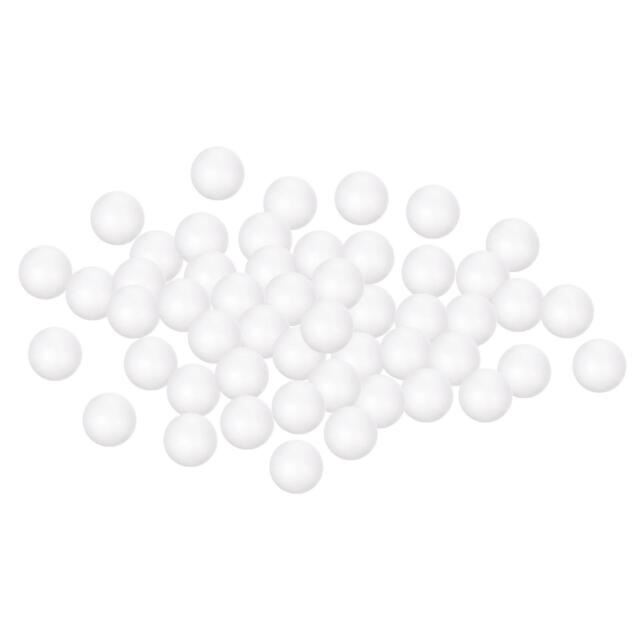 50Pcs 0.8" Blanc Boules Mousse Lisse Rond Solide Boule pour Artisanat Art