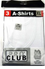 Lot 3 PRO CLUB A SHIRTS TANK TOP WHITE ProClub Mens Wife Beater Undershirt S-5XL
