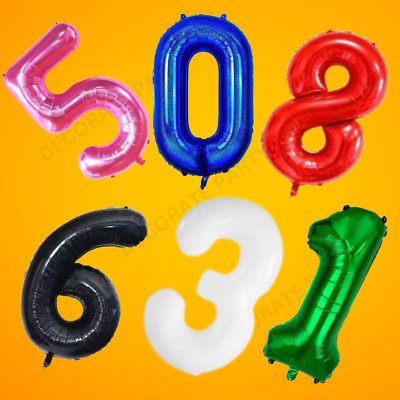 Zahlen Folienballons klein Mini Luftballons 16'' 32'' Geburtstag Alter Hochzeit Party UK