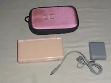 CORAL PINK NINTENDO DS LITE SYSTEM W CHARGER & CASE CONSOLE HANDHELD USG-001