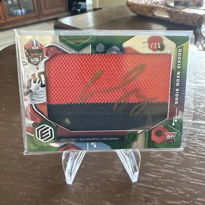 2021 Panini Elements Rookie Neon Signs Auto Patch /25 Anthony Schwartz #RNS-ASC