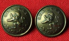 Two VTG Excelsior Blazer Buttons Antique Gold Rampant Lion Shank Men's 1980s