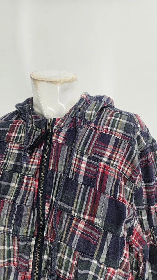 Sudadera con capucha para hombre J Press X Urban Outfitters mediana a cuadros algodón retazos Madras... Foto 3 de 4