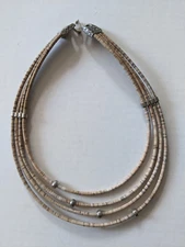 multi-strand spanish cork strands and beads necklace women bohemian fashion