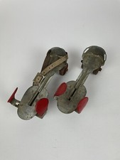 Antique Vintage Union Metal Wheel Roller Skates Red Shoe Clamp Protectors