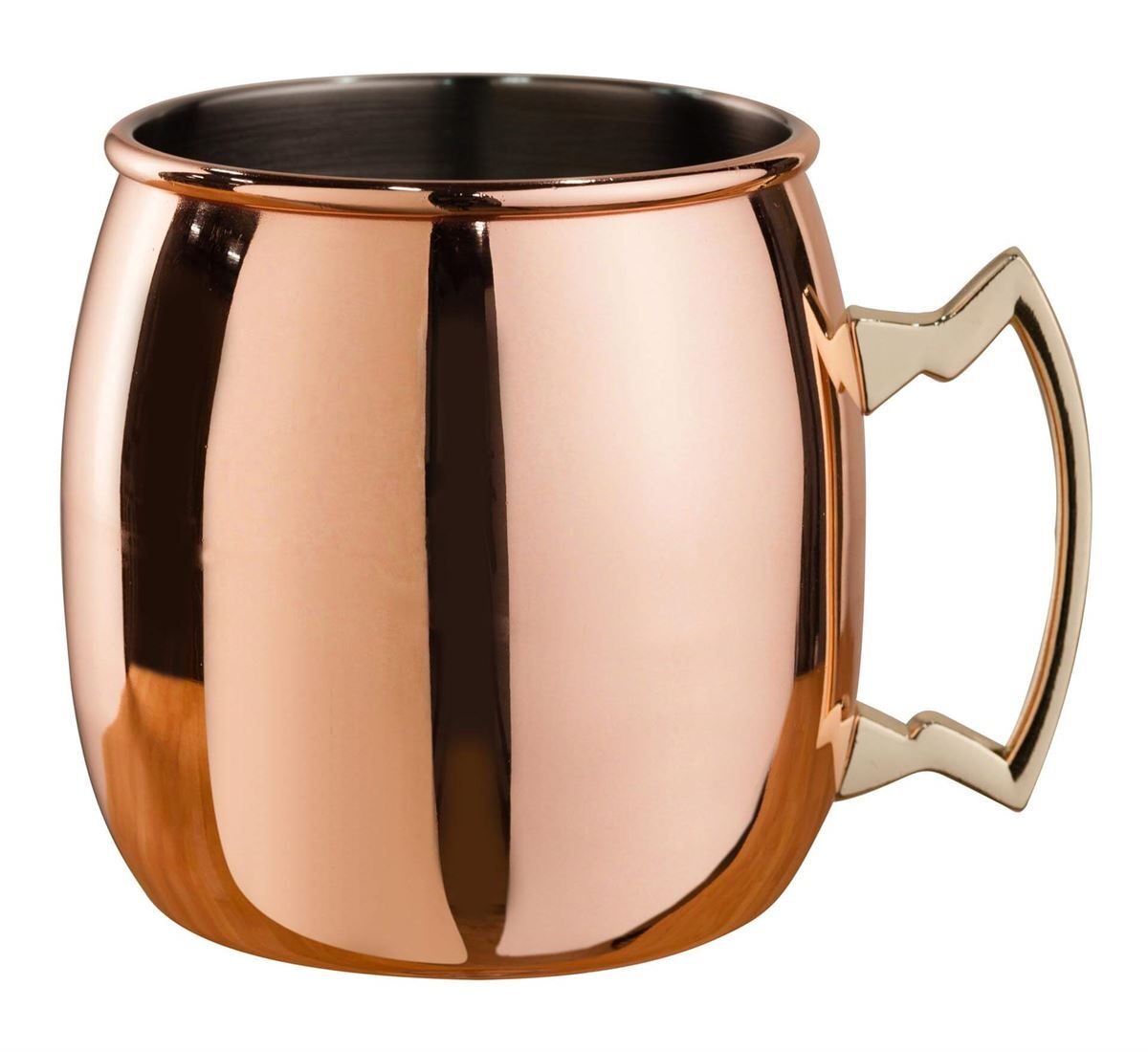 Mezclar 500ml Curved Moscow Mule Mug Copper Plated Bar Cocktail Mug Drinkware