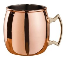 Mezclar 500ml Curved Moscow Mule Mug Copper Plated Bar Cocktail Mug Drinkware