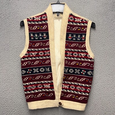 Culturas Del Sol Sweater Vest Womens Small Geometric Tribal Bolivia Hand Made