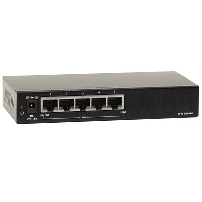 ETHERWAN EX16905 : Unmanaged Ethernet Switch 5-port 10/100/1000BASE-T + 1000 SFP