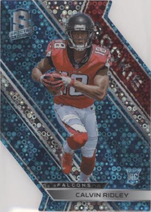 Calvin Ridley Rookie 2018 Panini Spectra - Rookies Calvin Ridley #129 Neon Blue Prizm Die ...