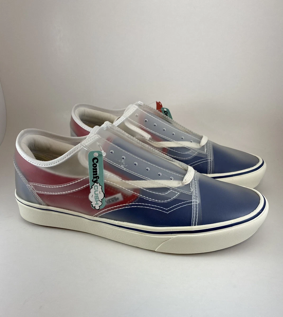 Vans ComfyCush Slip Skool Canvas True Navy Red Shoes Mens Size 9.5 VN0A4P3EWYF
