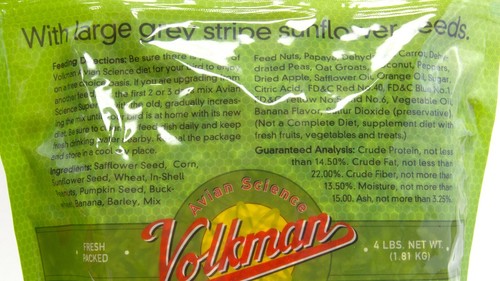 Volkman Avian Science Super Parrot Bird Seeds Food 4lbs (1 Bag) - Picture 2 of 3
