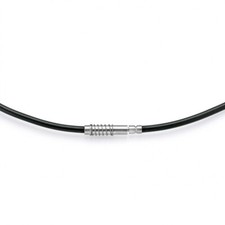 Bunz Halsreif Silikon schwarz 2 mm Schnur mit Patentverschluss 