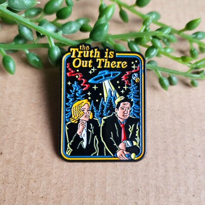 X Files Pin Anstecker - 90er 90er Sci Fi TV Show Xfiles Metall Emaille Pin Geschenk Merch